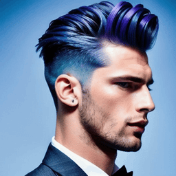 Quiff Blue & Purple Hairstyle AI avatar/profile picture for men